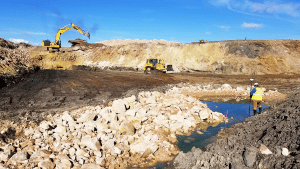 The Parrot Mine undergoing remediation work. 