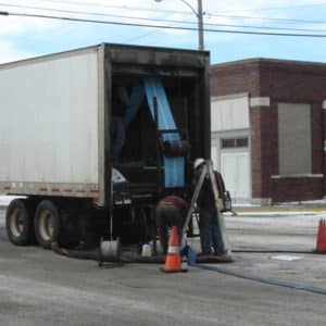 A liner is pushed into the existing pipe.